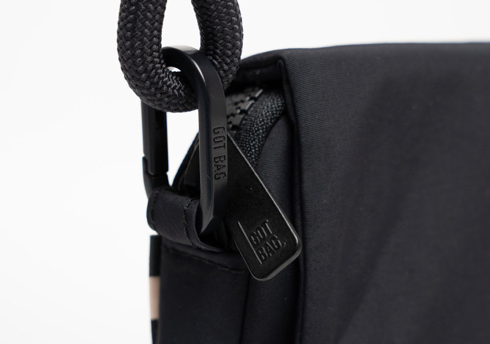 FACET BAG bag in black (classic black) as a detail shot.