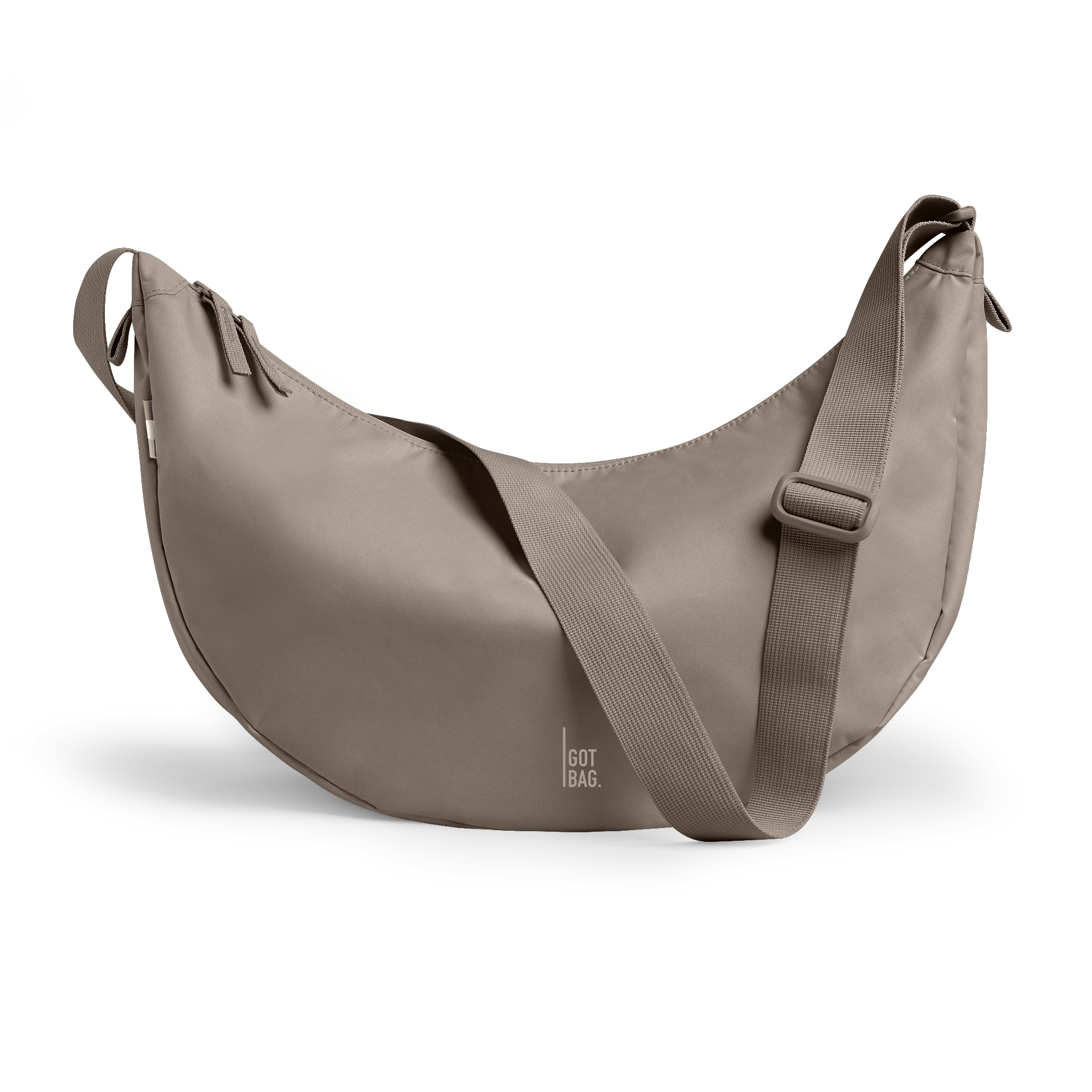 MOONBAGLARGEMONOCHROME tas in seal (Donkere beige tint) als studio-opname in vooraanzicht.