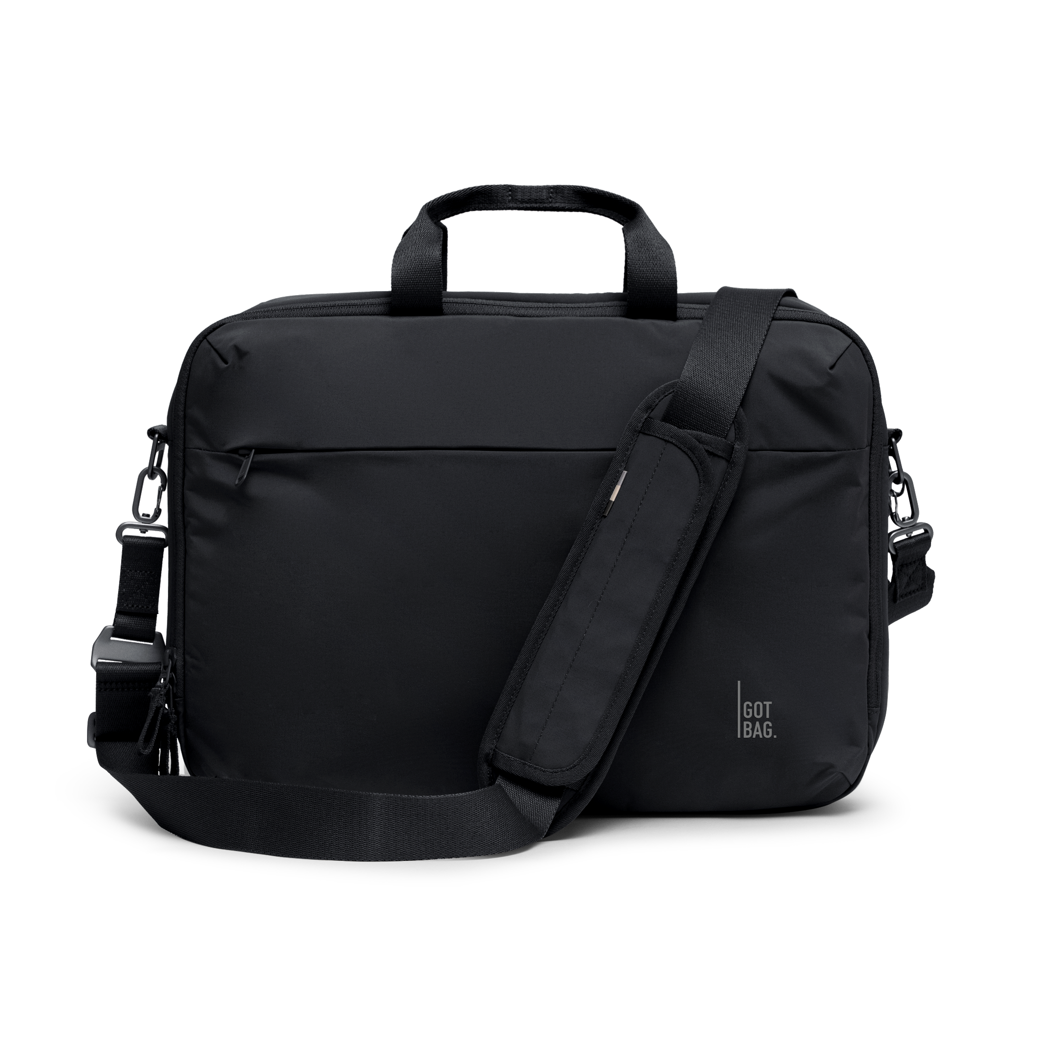COMMUTERBAG borsa in black (nero) come scatto in studio con vista frontale.
