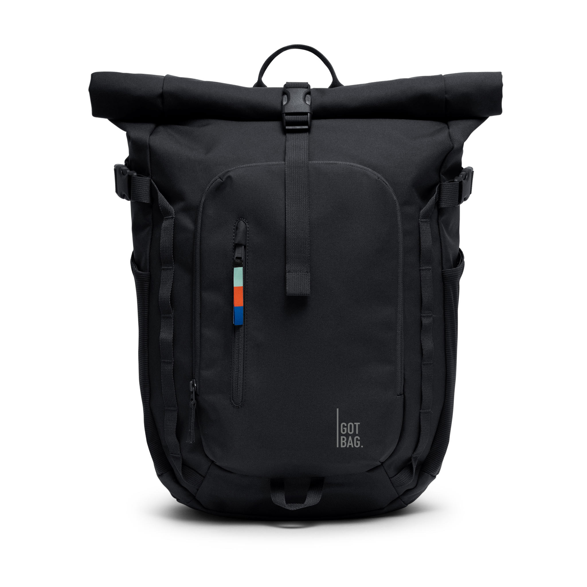 BP0201XX ROLLTOPADVENTURE sac à dos en black (noir) en tant que photo de studio de face.
