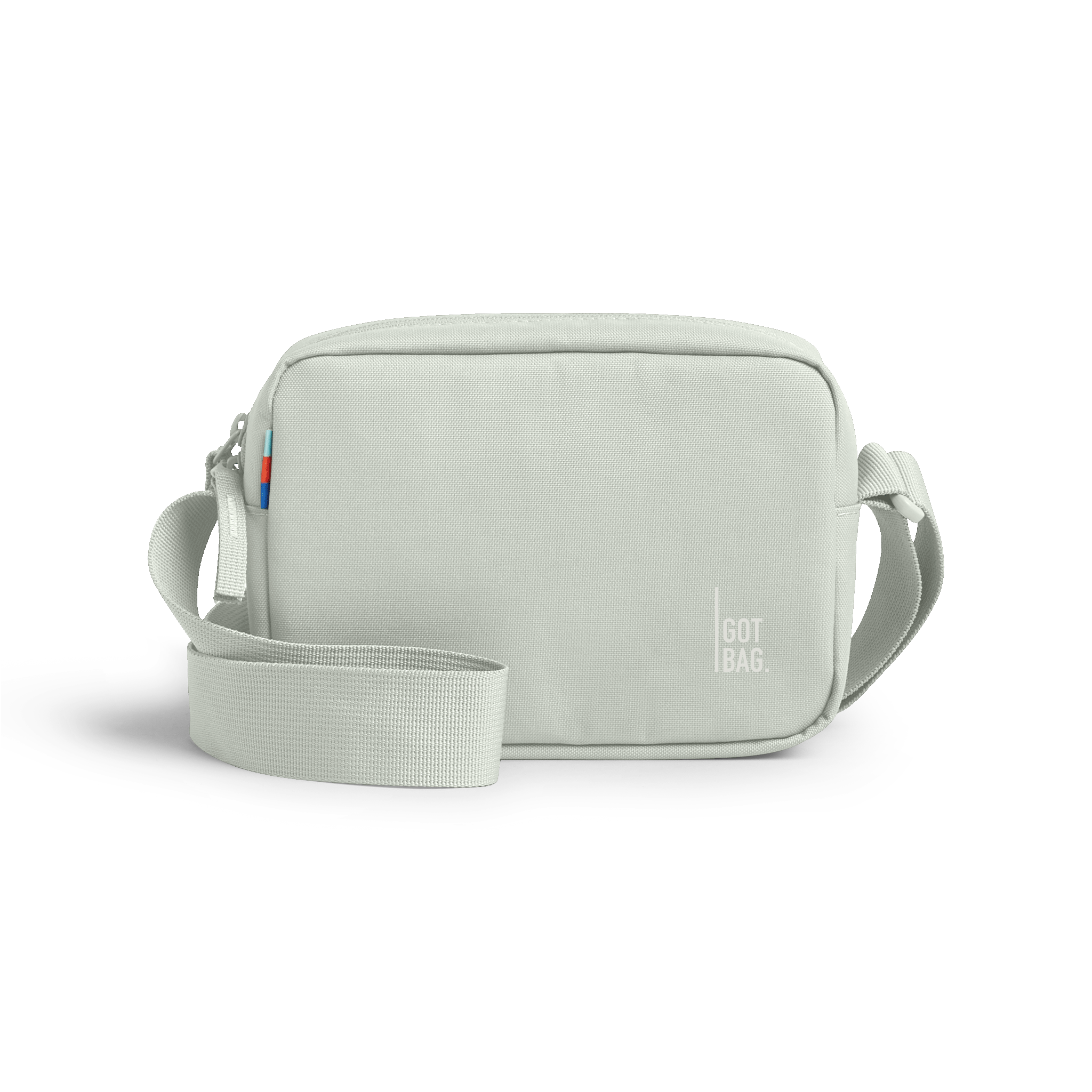 CROSSBODY BAG taška v eel (velmi světle zelená/mátová) jako studiová fotografie v čelním pohledu.