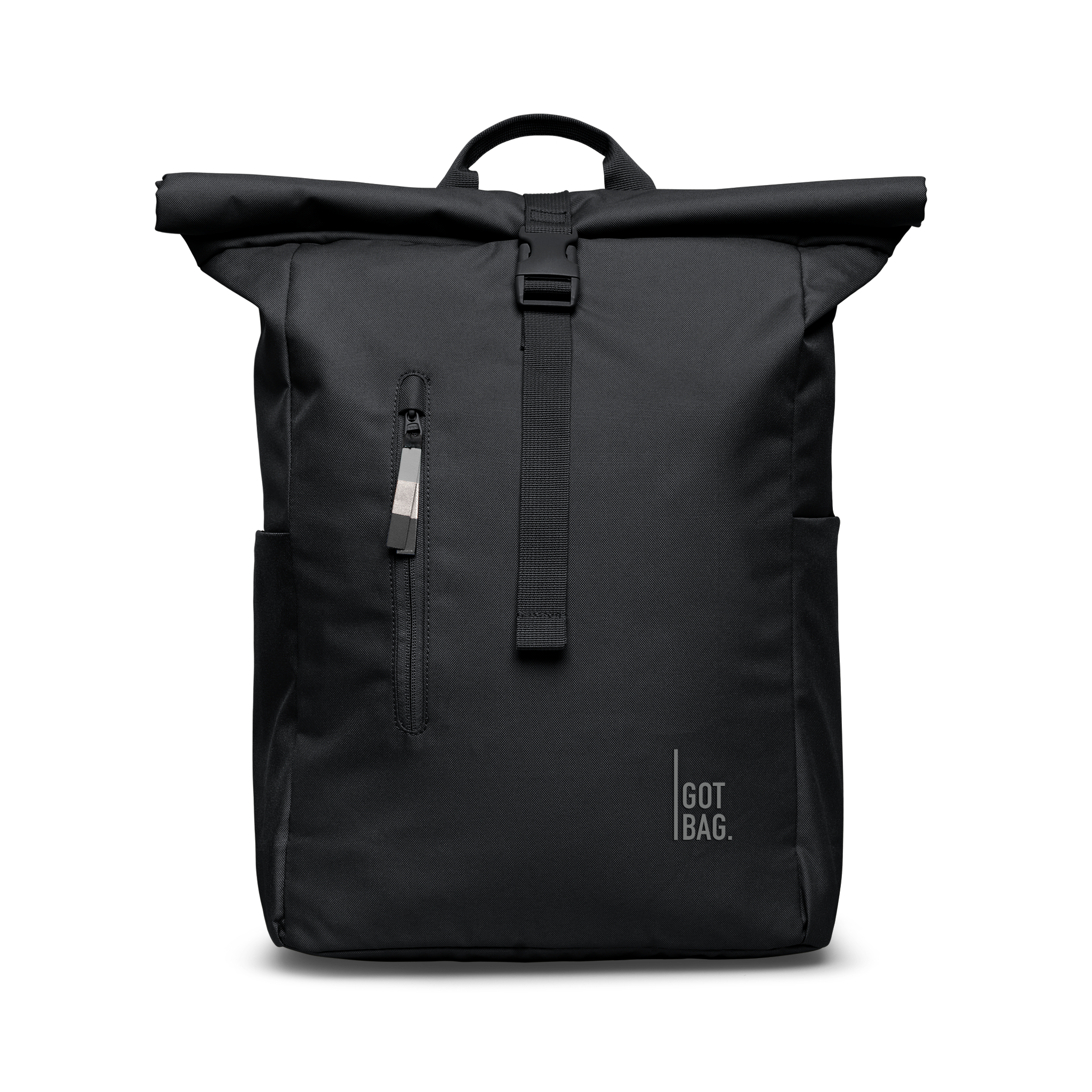 ROLLTOP EASY zaino in black (nero) vista frontale.