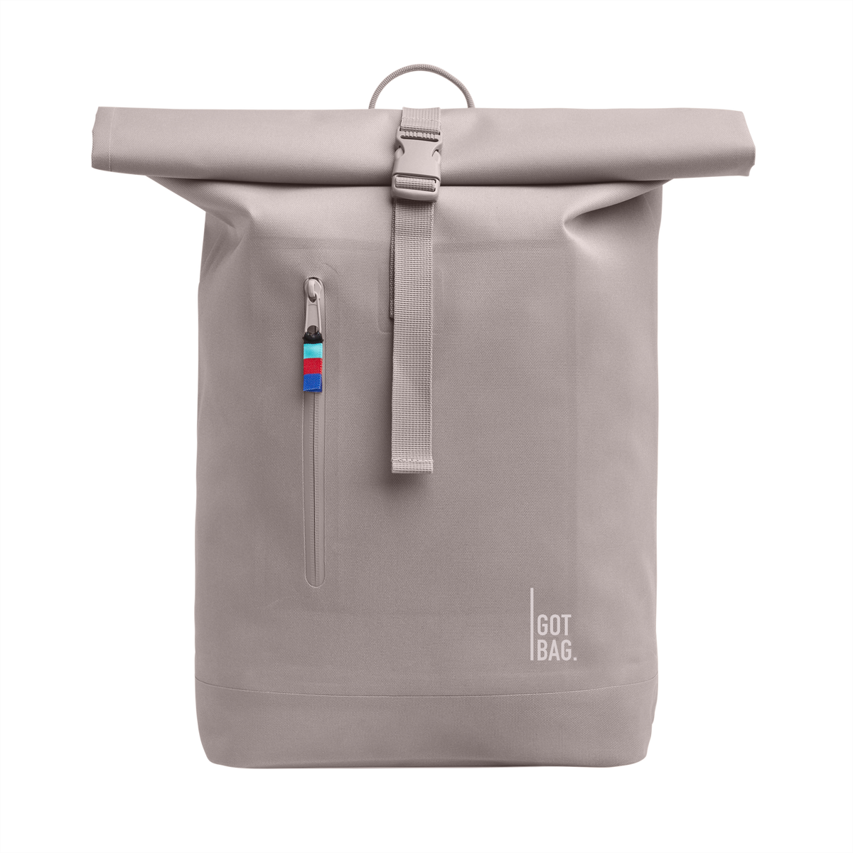 ROLLTOP LITE plecak w seahorse (szary pastelowy róż) z widokiem z przodu.