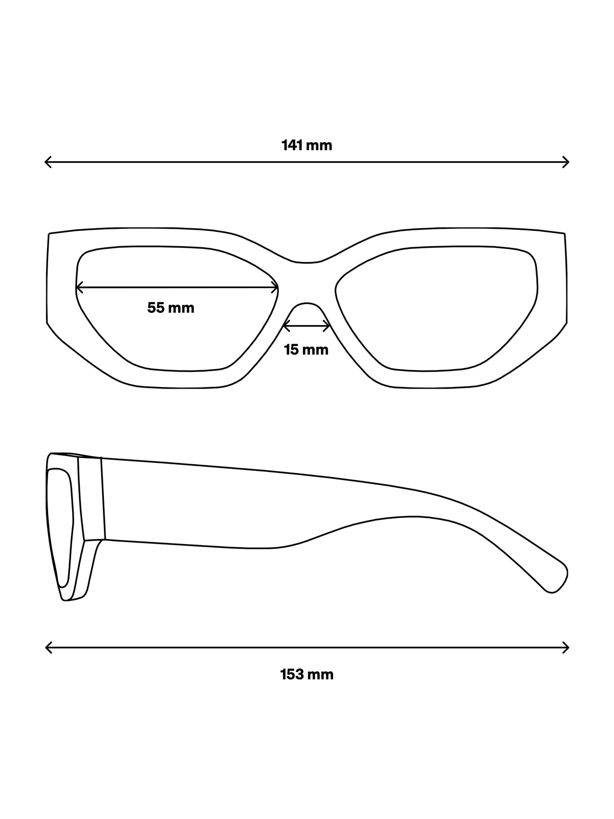 RE SHADES NO.10 RE:SHADE mit technischer Zeichnung, zeigt Maße in Draufsicht und Seitenansicht.
