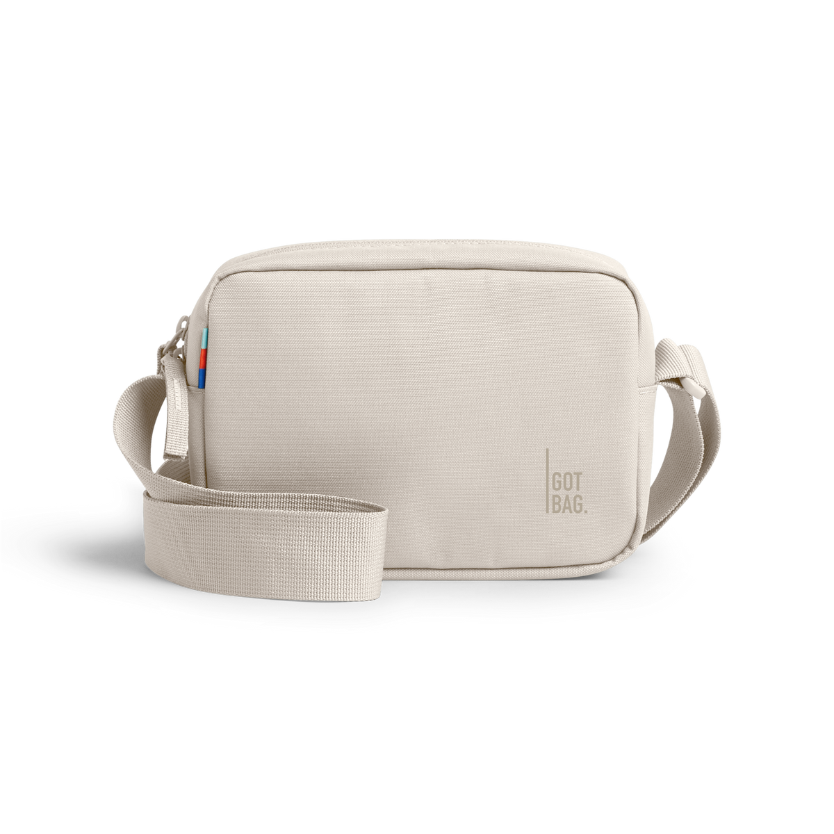 CROSSBODY taška v soft shell (teplá krémově bílá) jako studiový snímek zepředu.