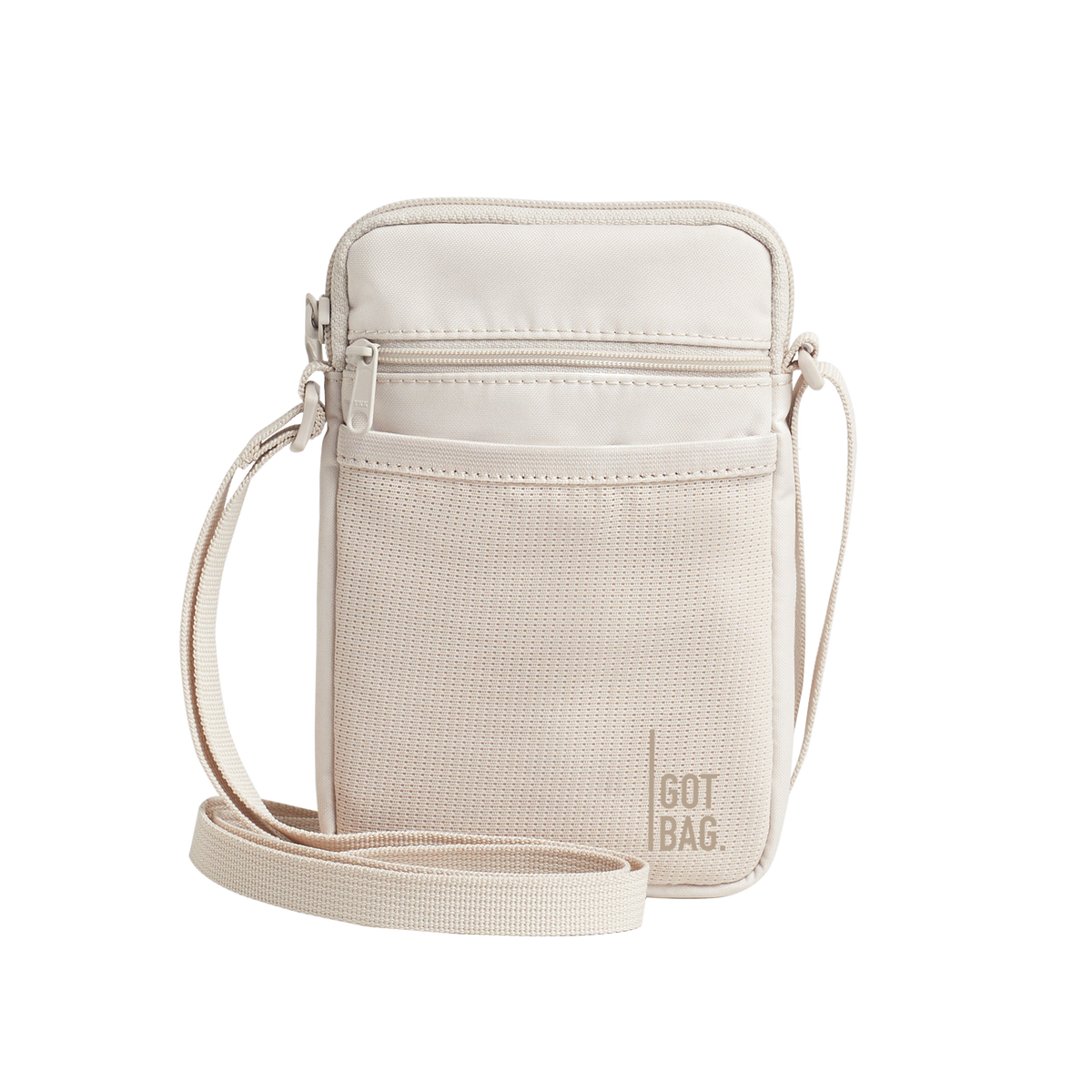 NANO BAG bag in soft shell (warm creamy white) as a studio shot in front view.