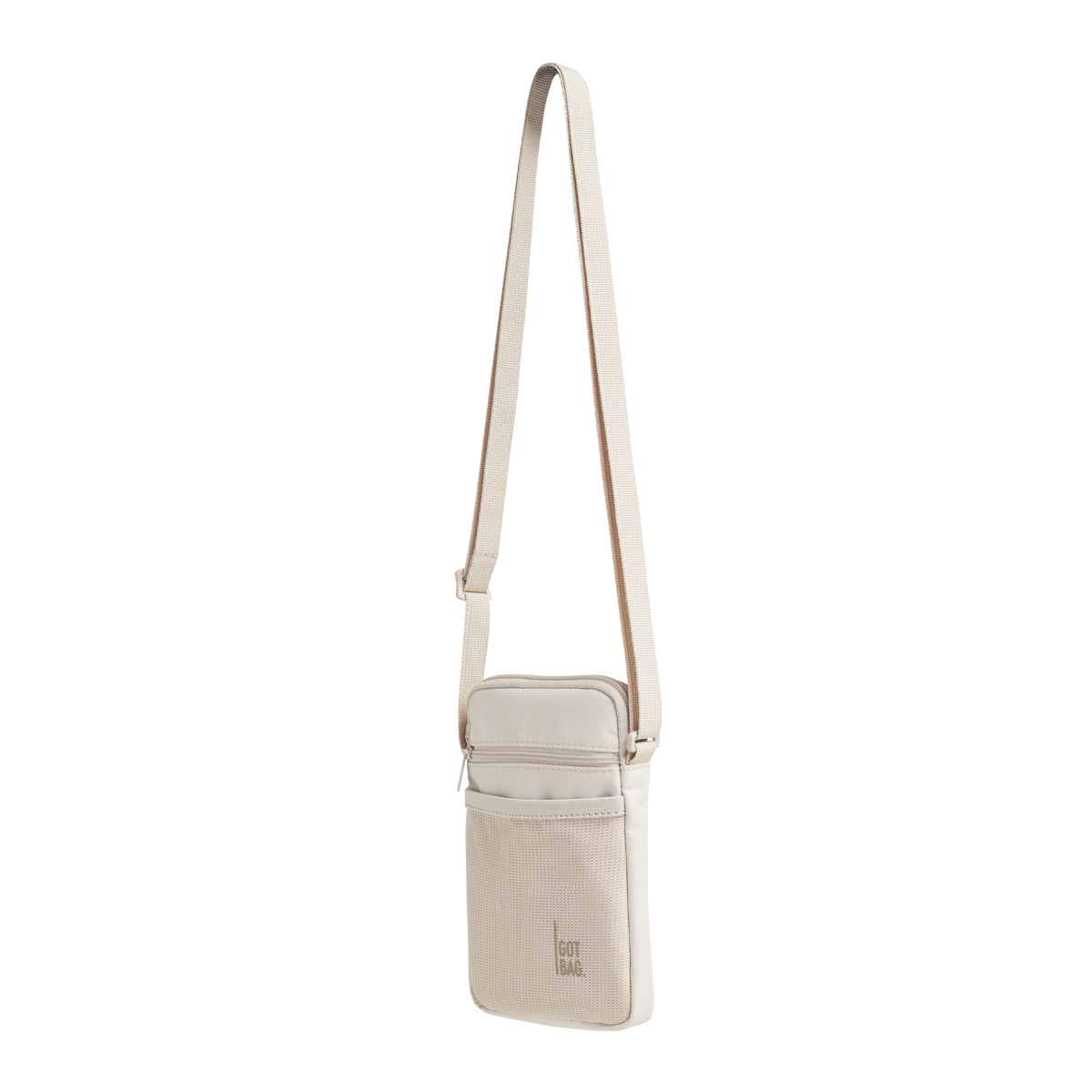 NANO BAG Tasche in soft shell (warmes Cremeweiß) als Studioaufnahme in diagonaler Ansicht.