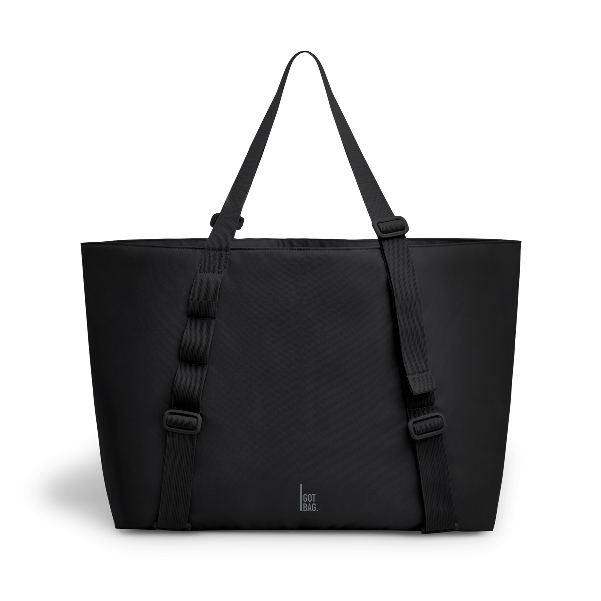 TOTE BAG LARGE Tasche in black (Schwarz) als Studioaufnahme in Frontansicht.