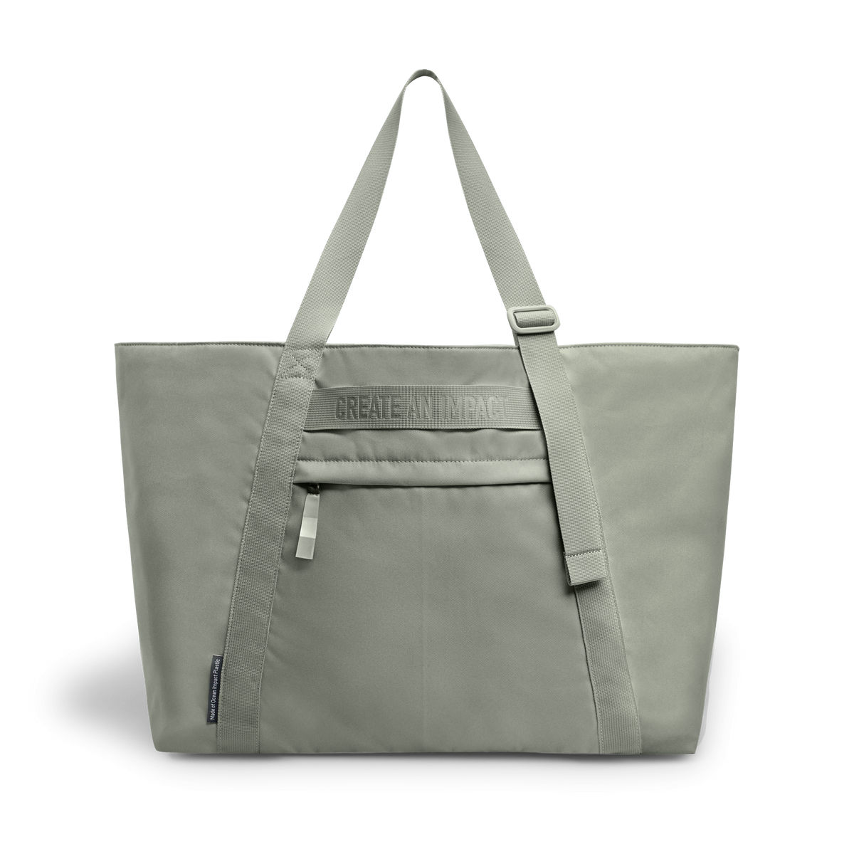 TOTE BAG Tasche in bass (Salbeigrün) als Studioaufnahme in Rückenansicht.