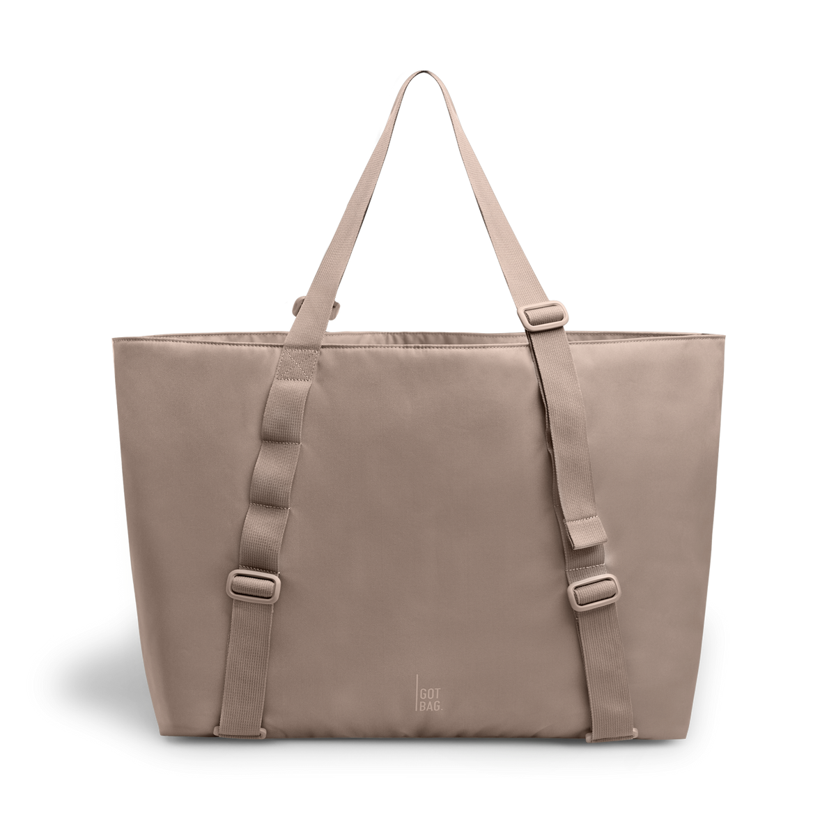 TOTE BAG Monochrome Edition Tasche in seal (dunkler Beigeton) als Studioaufnahme in Frontansicht.