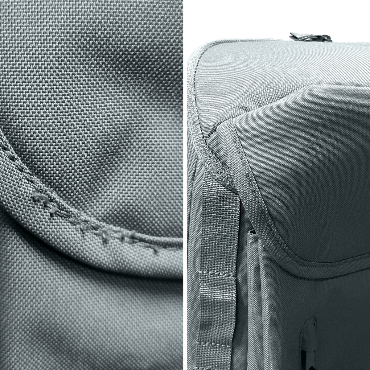 PRO PACK Monochrome Edition Rucksack in basalt (graues Eisblau), Detailaufnahme.