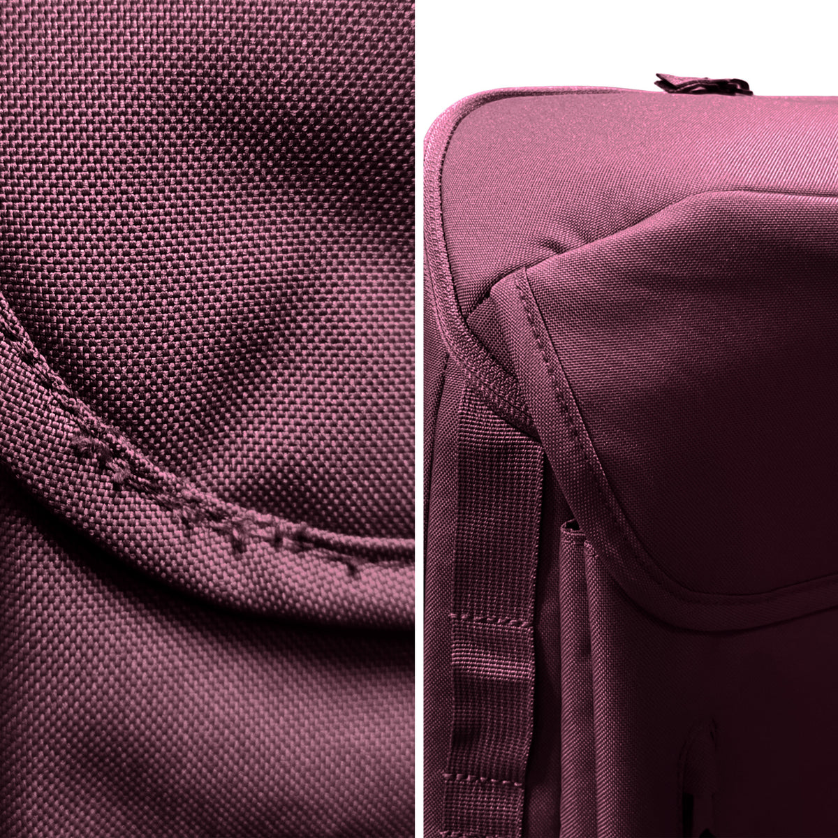 PRO PACK Monochrome Edition Rucksack in kraken (Weinrot) als Detailaufnahme.