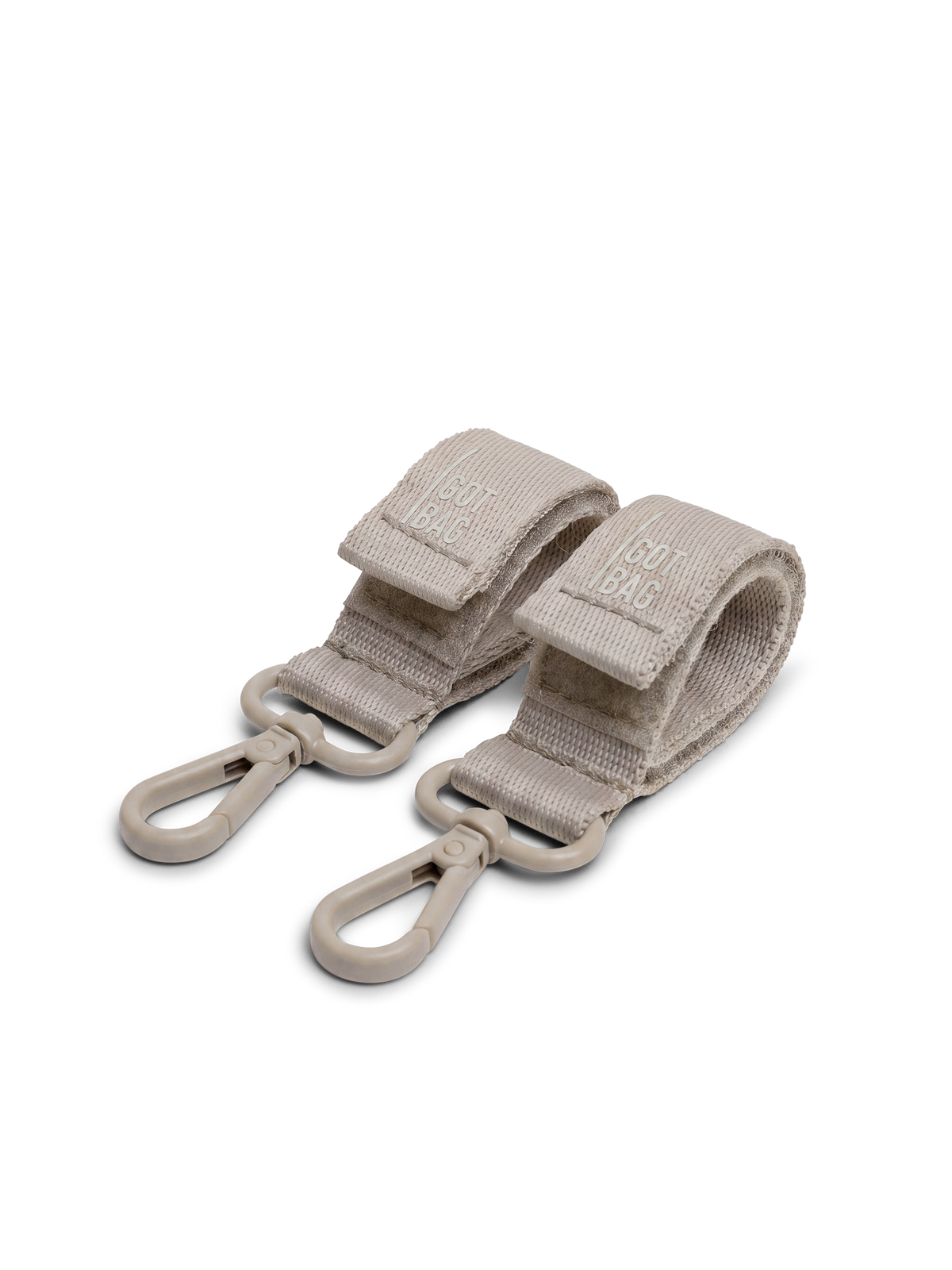 STROLLER STRAP accessoires in scallop (Lichtbeige) als studio-opname in vooraanzicht.