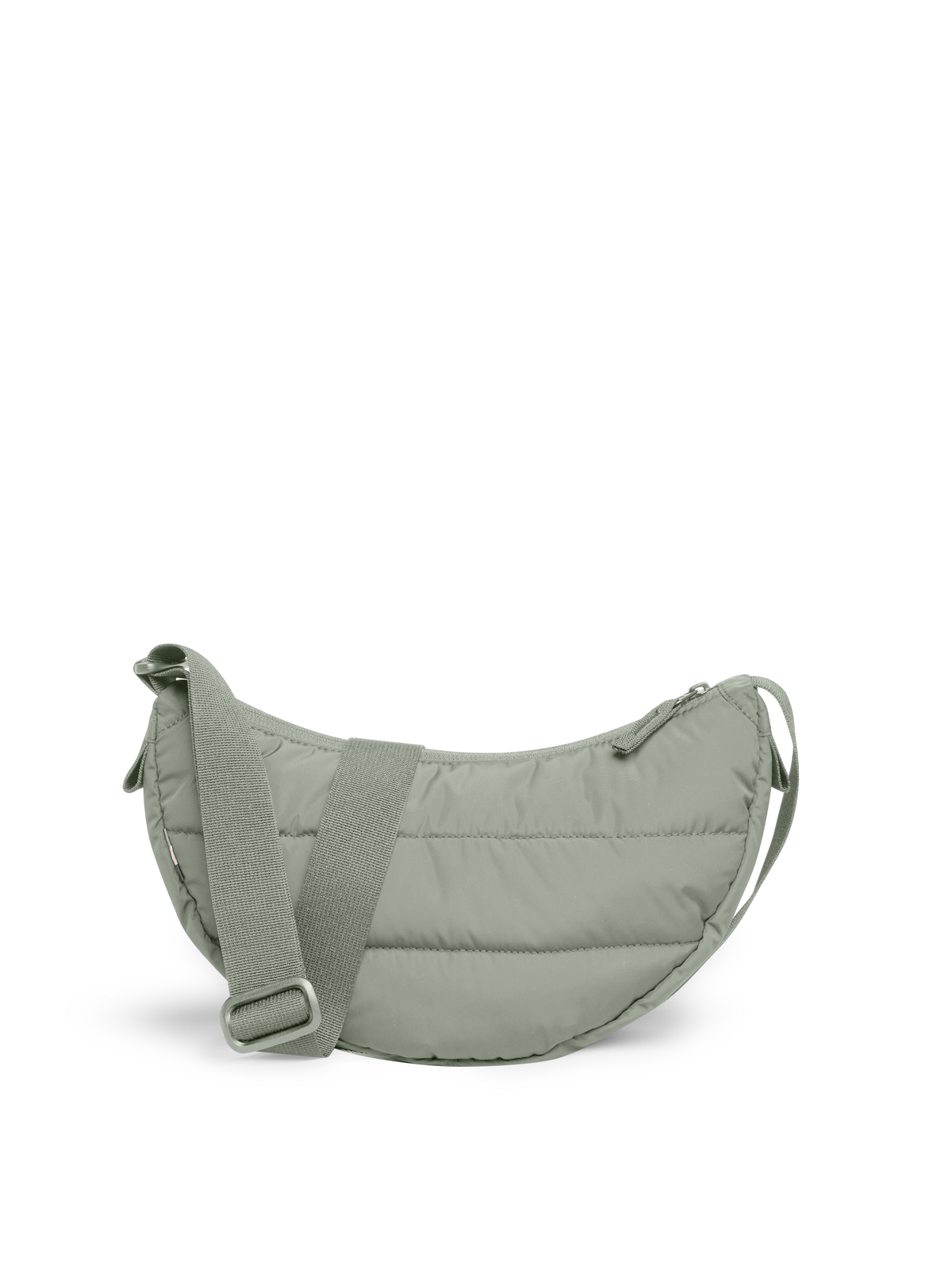 PUFFER MOON BAG SMALL Tasche in bass (Salbeigrün) als Studioaufnahme in Rückansicht.