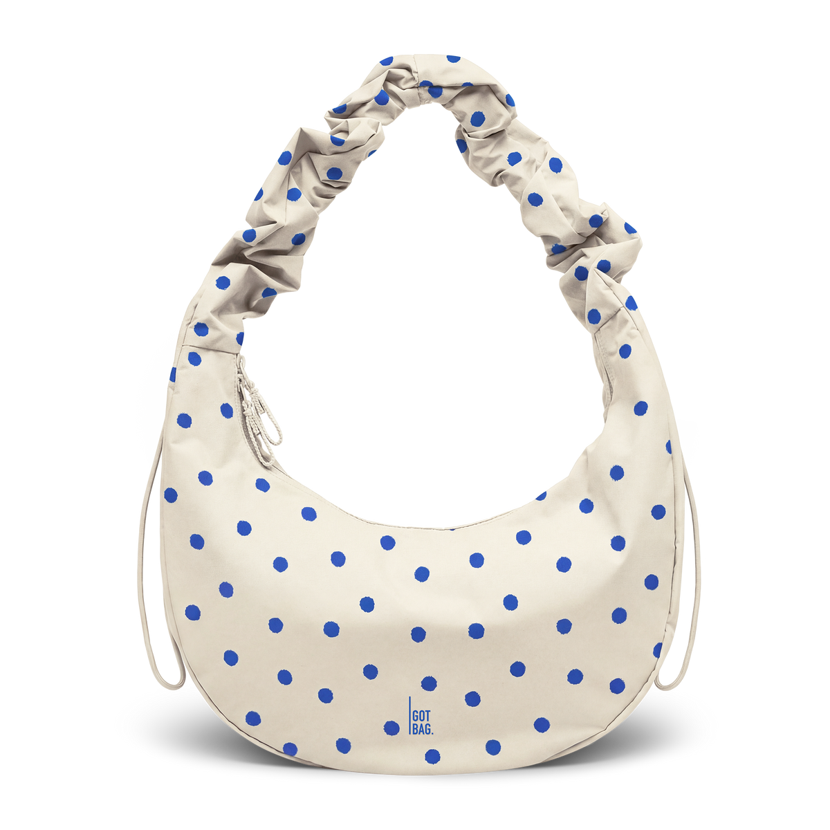 MOONBAGRUFFLEDOT borsa in cream come scatto in studio in vista frontale.