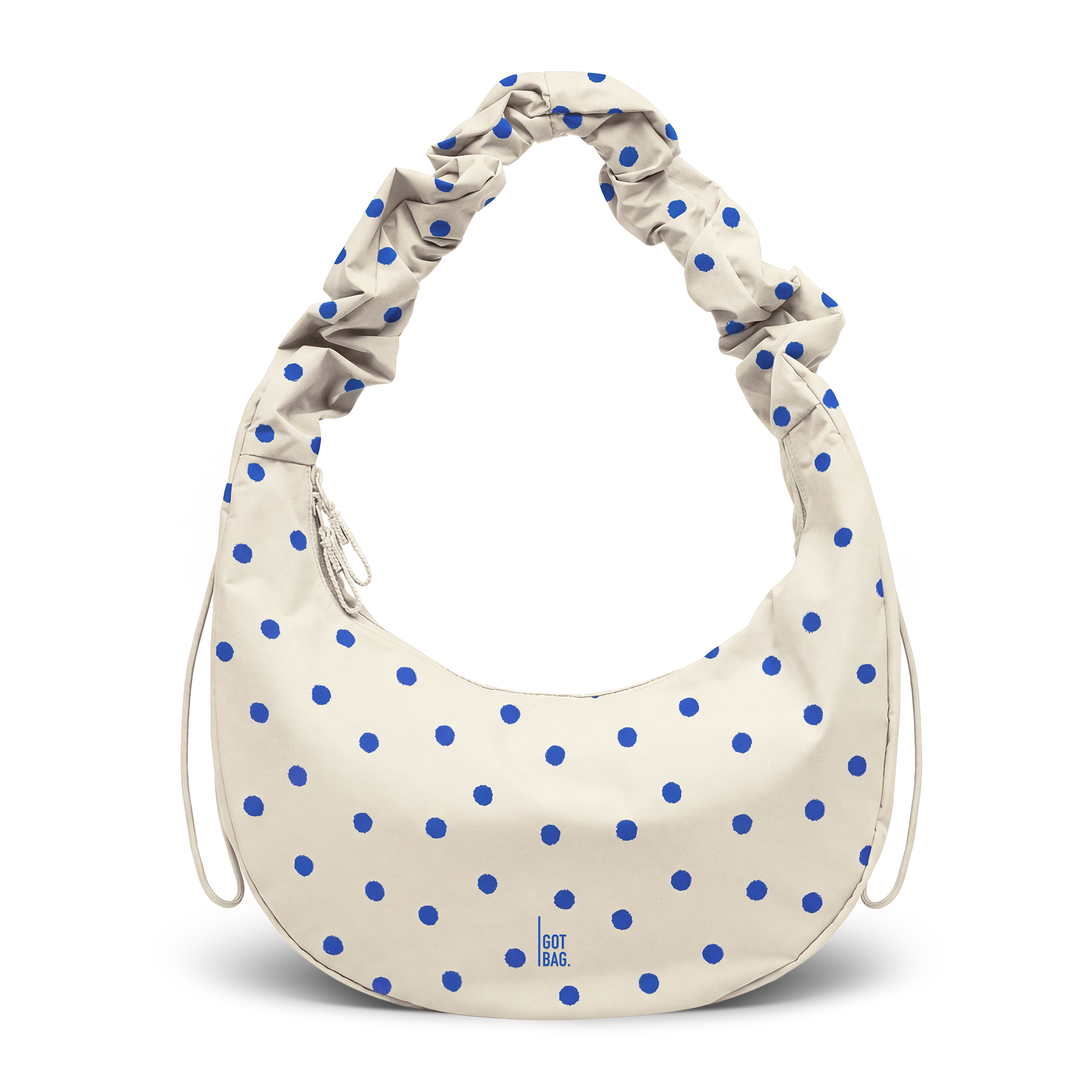 MOONBAGRUFFLEDOT borsa in cream come scatto in studio in vista frontale.