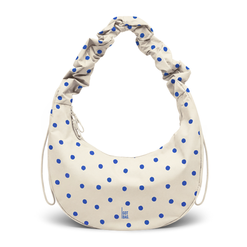 MOONBAGRUFFLEDOT borsa in cream come scatto in studio in vista frontale.