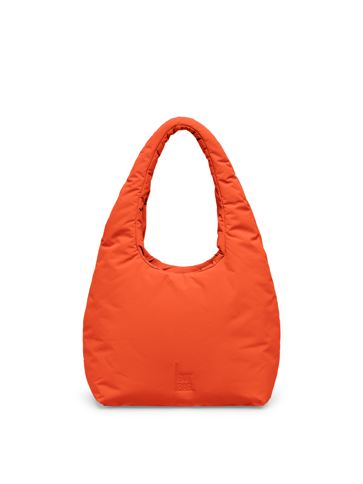 CLOUD SHOULDER BAG Tasche in hot coral (knalliges Orange) als Studioaufnahme in Frontansicht.