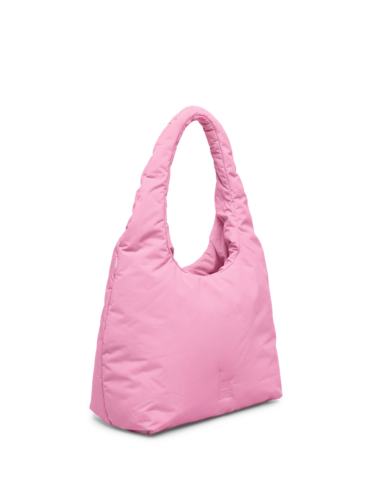 CLOUD SHOULDER BAG Tasche in sea rose (sattes Pastell-Rosa) in Seitenansicht.