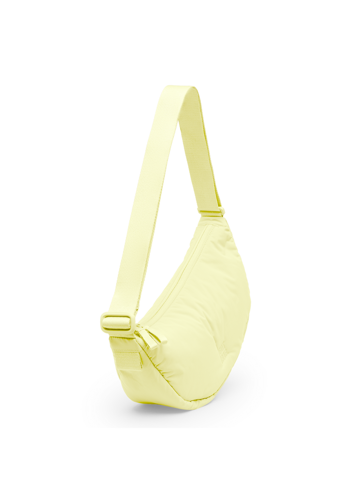 CLOUD MOON BAG SMALL Tasche in sea lemon (zartes Pastellgelb) in Schrägansicht.