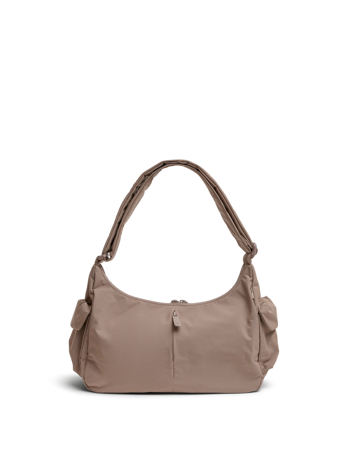 POCKET BAG SMALL Tasche in oyster (klassisches Taupe-Braun) in Rückansicht.
