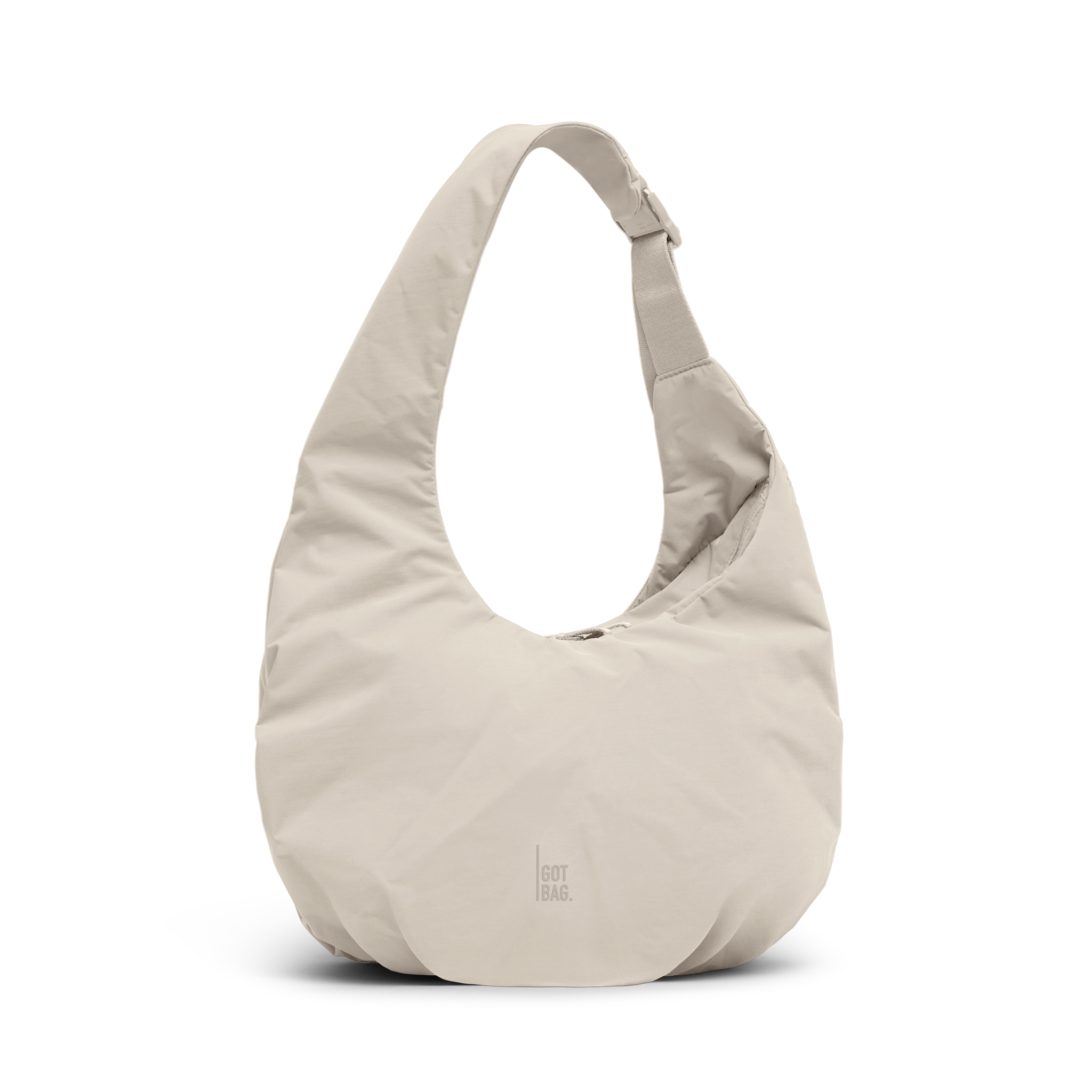 FULLMOONBAG Tasche in softshell (warmes Cremeweiß) als Studioaufnahme in Frontansicht.