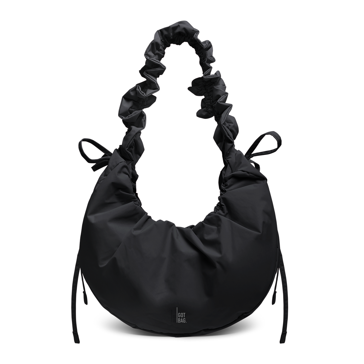 MOONBAGBOW bag in black (classic black) as a studio shot in front view.