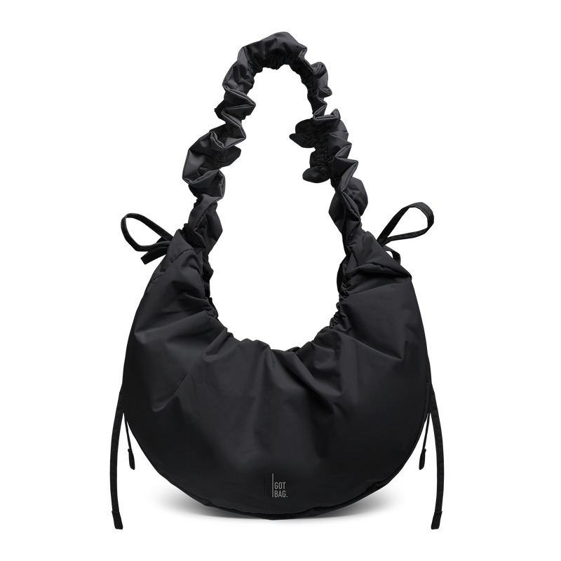 MOONBAGBOW bag in black (classic black) as a studio shot in front view.