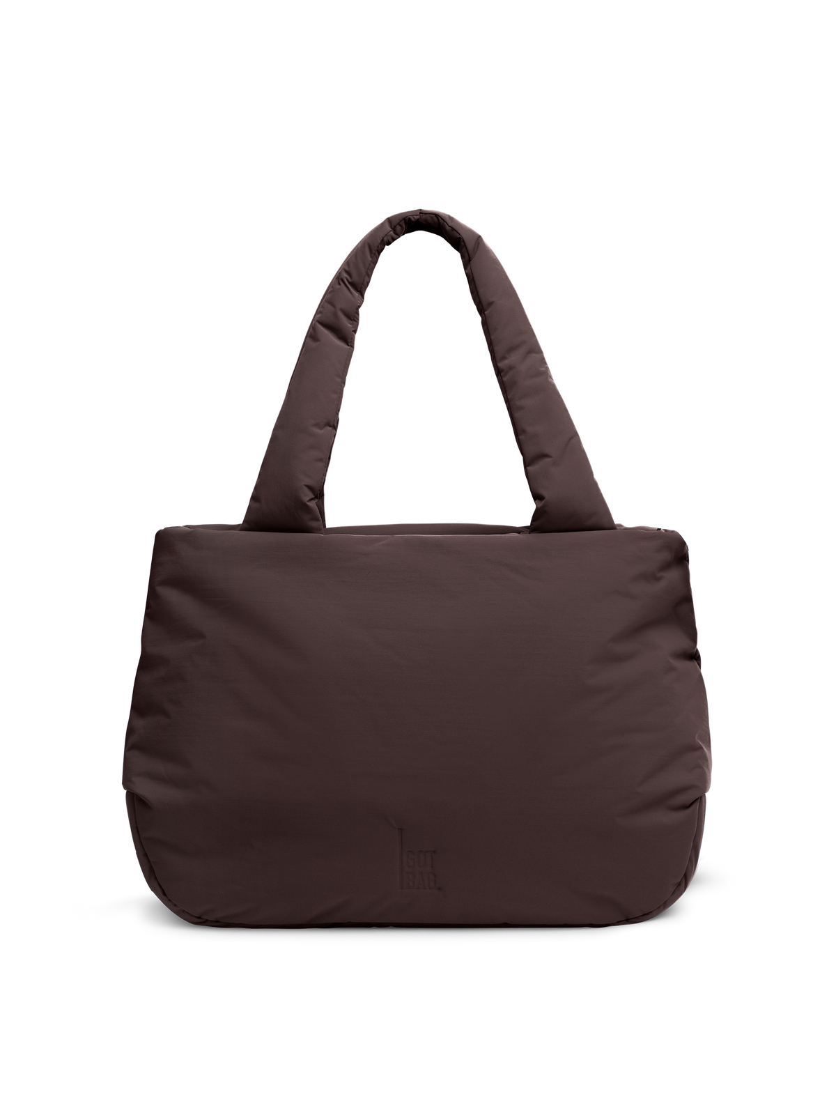 CLOUD HORIZON TOTE BAG Tasche in sea lion (dunkles Schokobraun) als Studioaufnahme in Frontansicht.