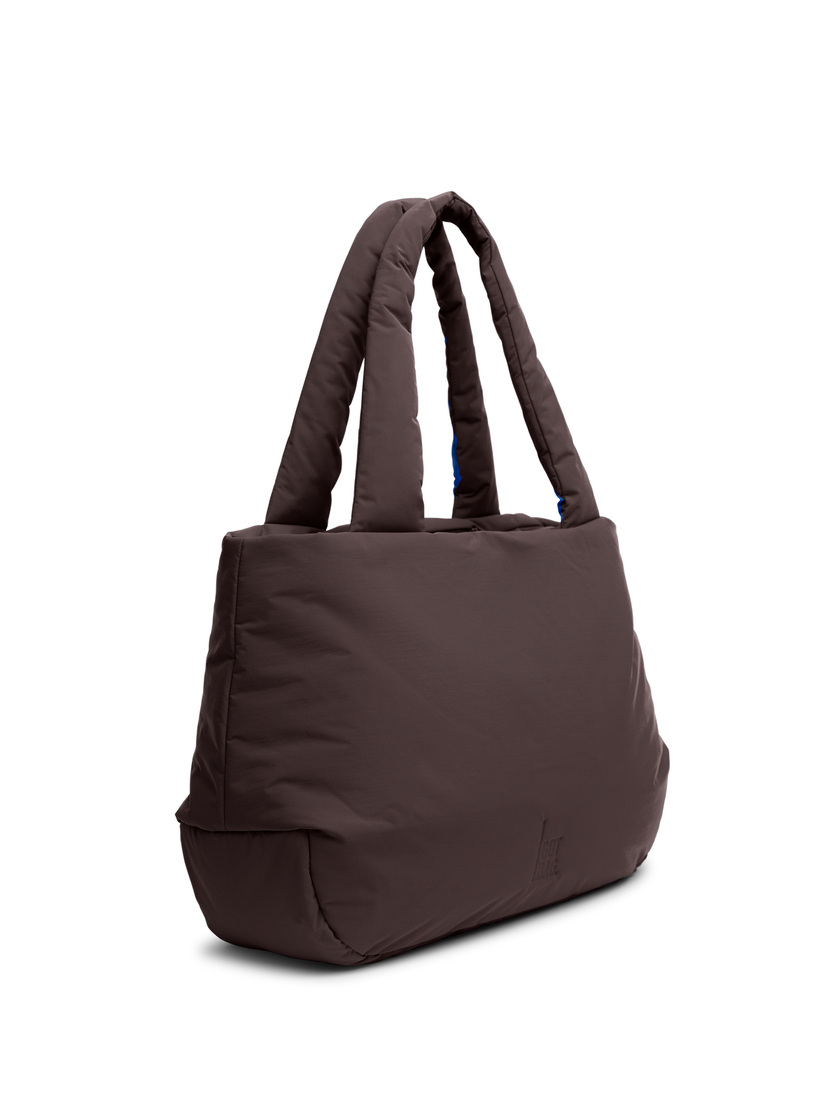 CLOUD HORIZON TOTE BAG Tasche in sea lion (dunkles Schokobraun) als Studioaufnahme in Seitenansicht.