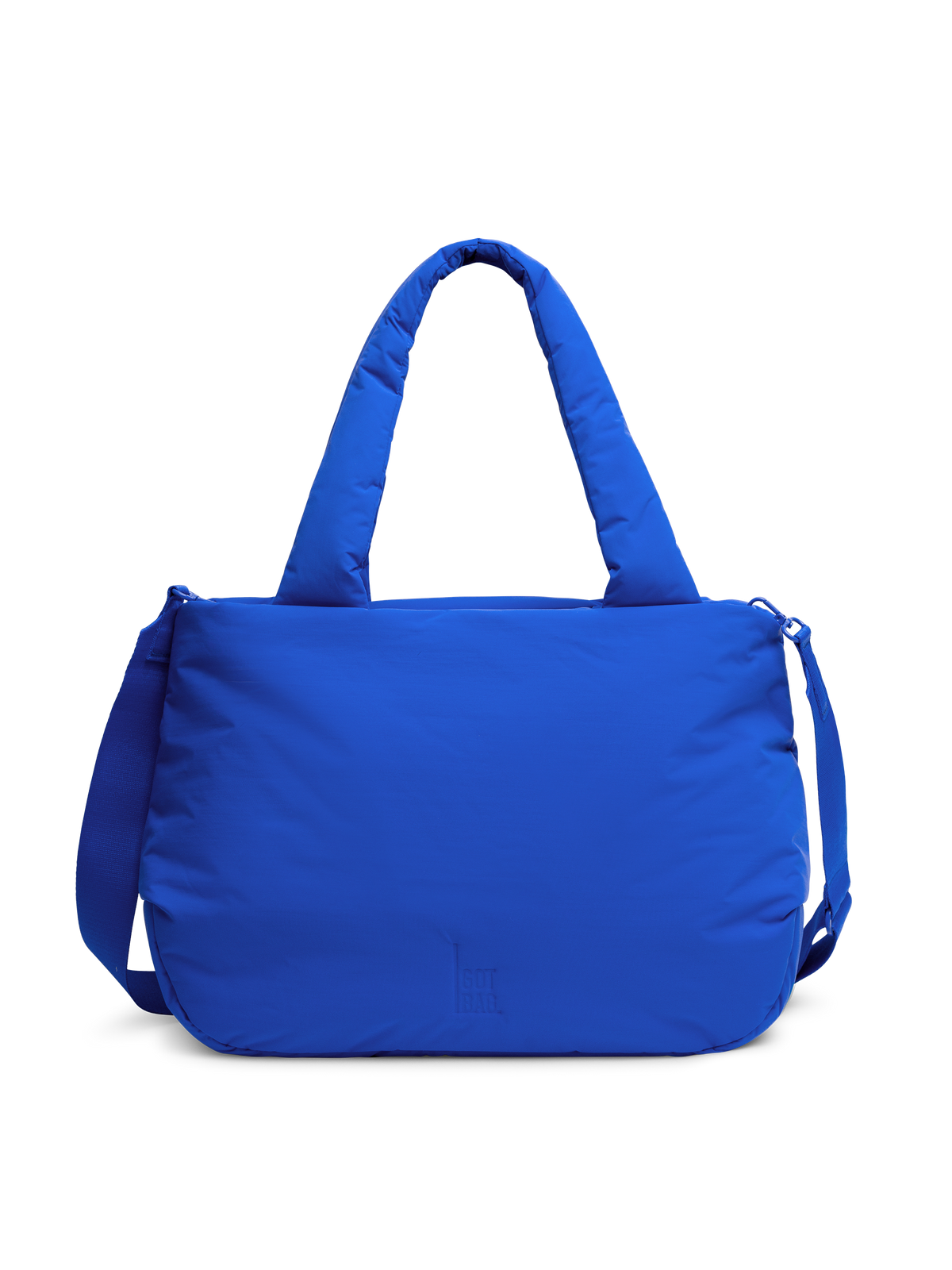 CLOUD HORIZON TOTE BAG sac en cobalt (bleu cobalt lumineux) en prise de studio de face.