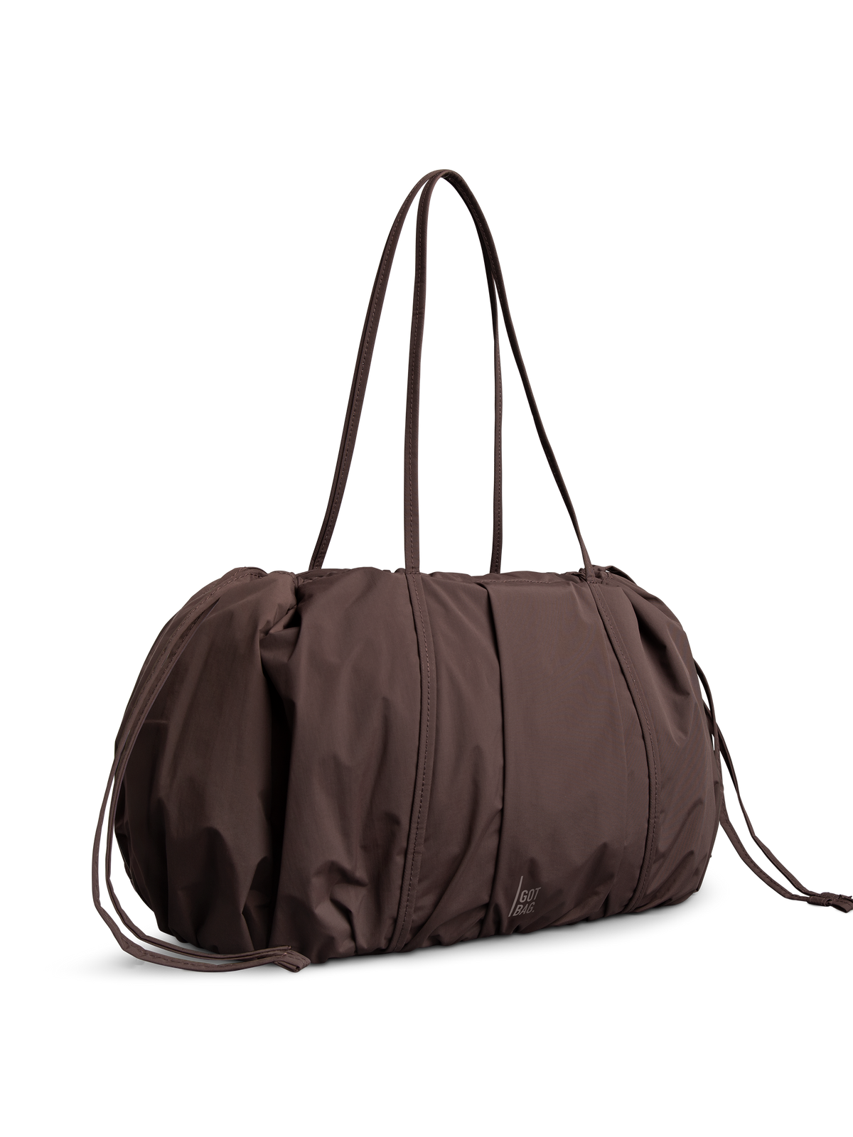 SHELLY TOTE BAG Tasche in sea lion (dunkles Schokobraun) in perspektivischer Ansicht.