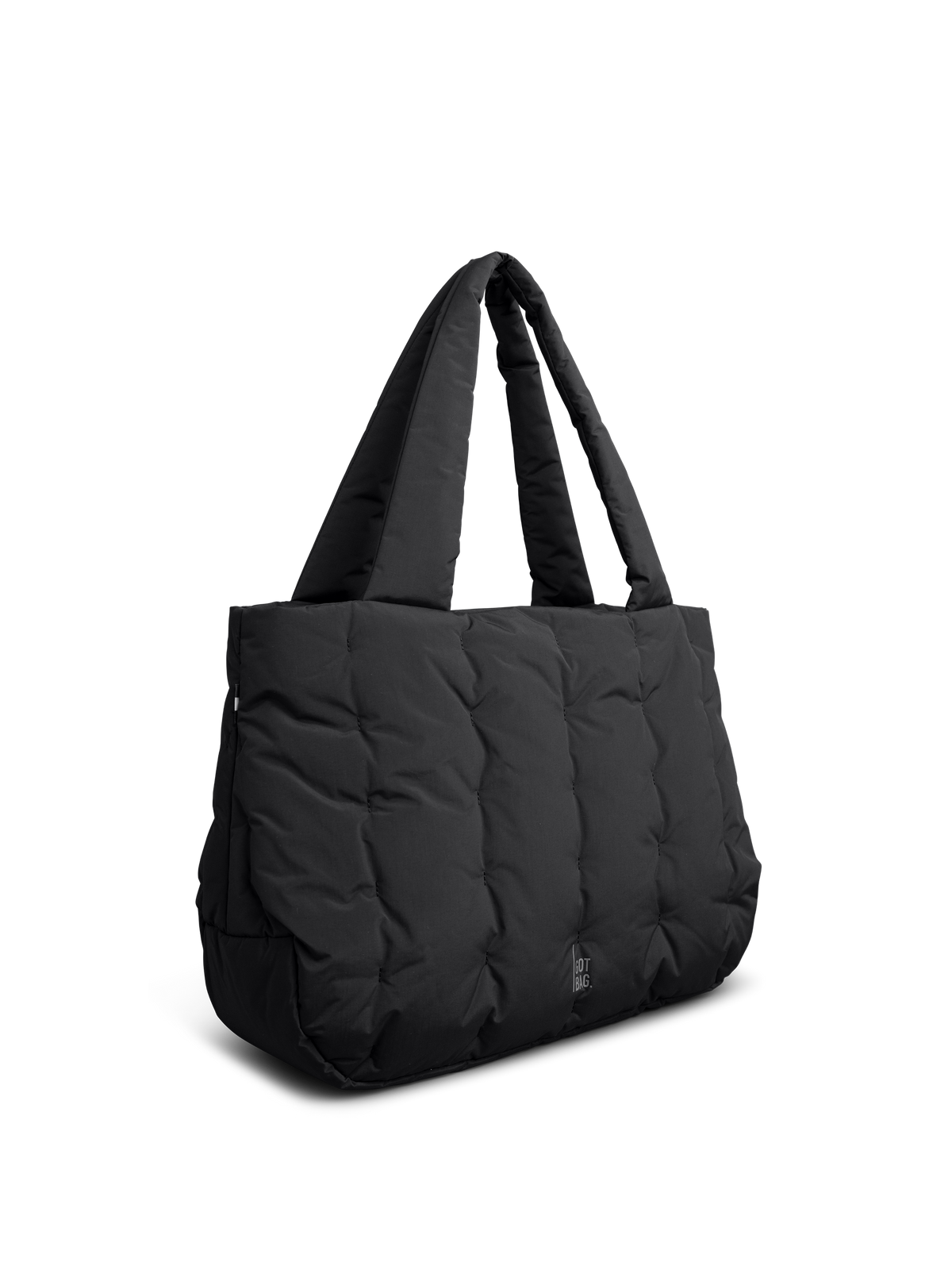 LOOMI HORIZON TOTE BAG Tasche in black (Schwarz) in diagonaler Ansicht.