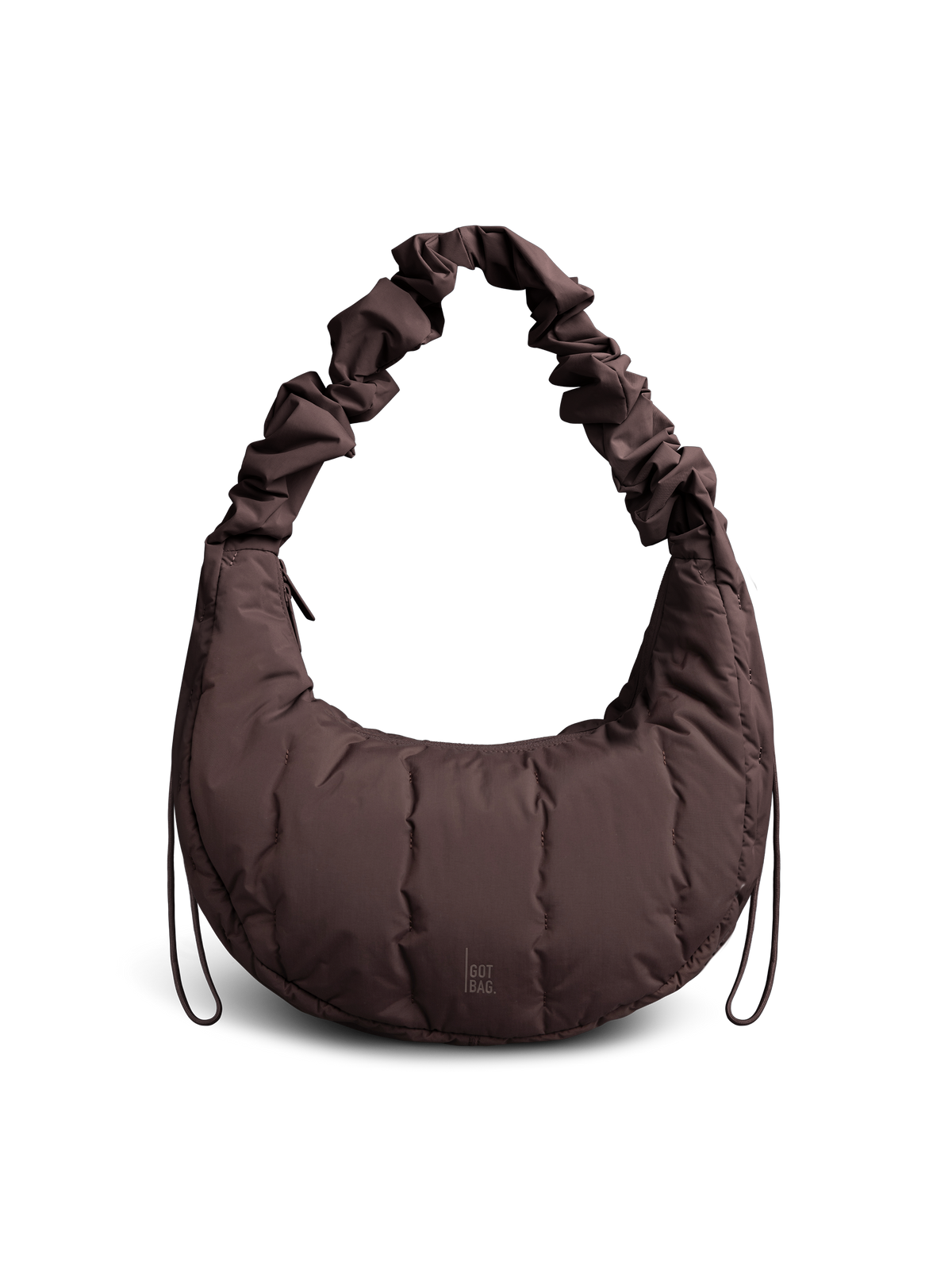 LOOMI MOON BAG RUFFLE torba w sea lion (ciemny czekoladowy brąz) jako zdjęcie studyjne z przodu.