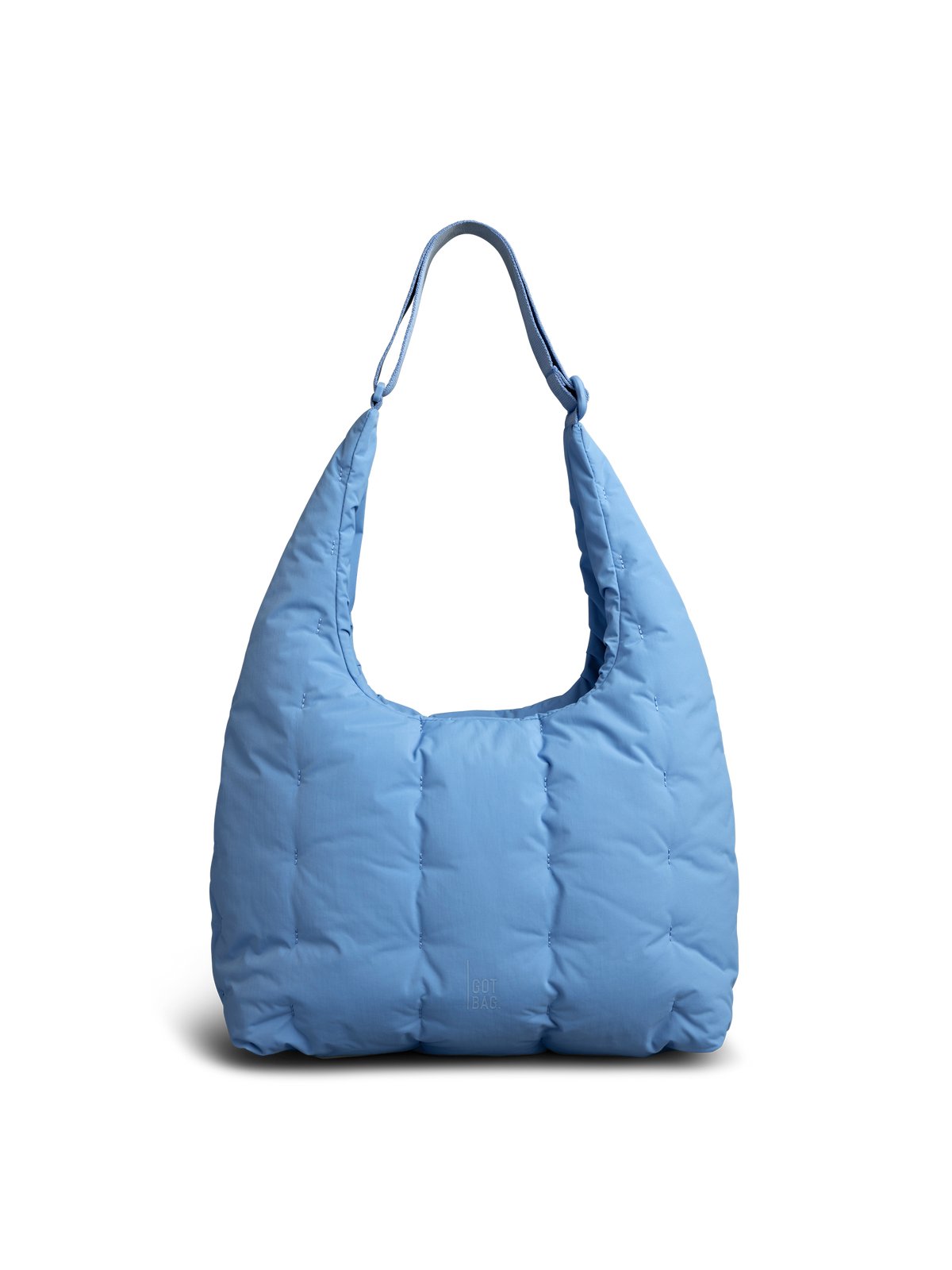 LOOMI SHOULDER BAG torba w indigo wave (ciepły jasnoniebieski) jako zdjęcie studyjne z przodu.