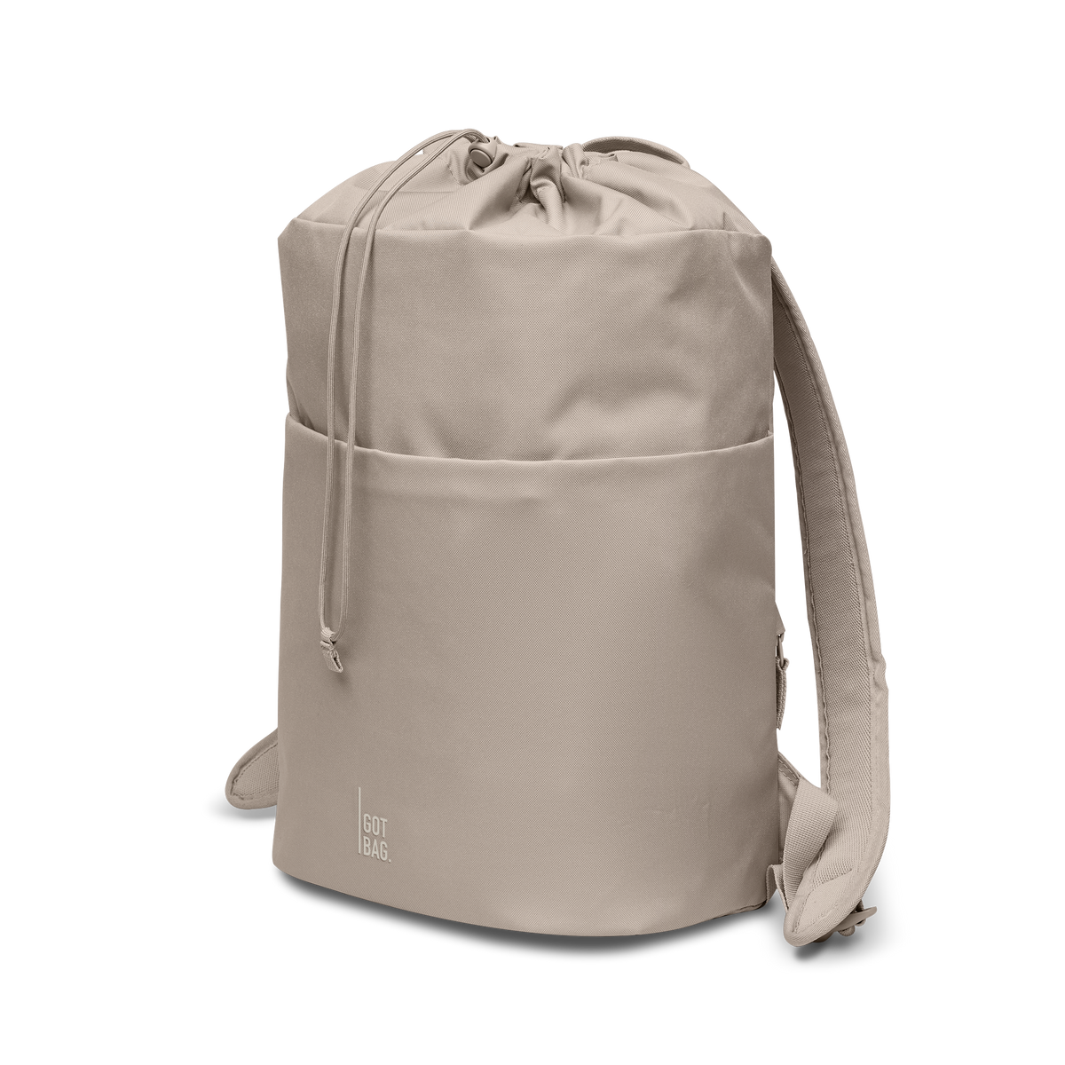 BARREL PACK Rucksack in scallop (helles Beige) als Studioaufnahme in Schrägansicht.