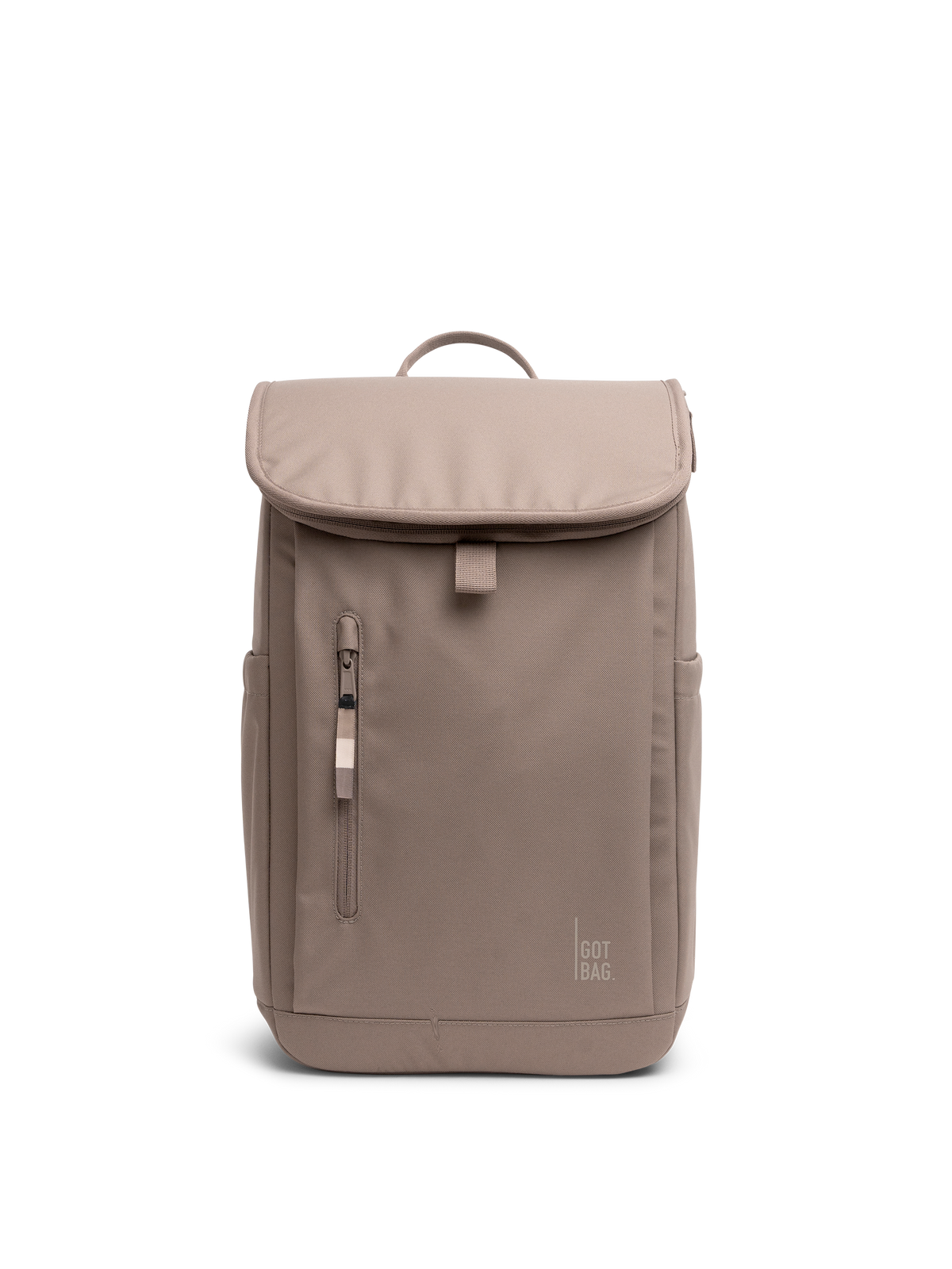 SERENE PACK Rucksack in oyster (klassisches Taupe-Braun) als Studioaufnahme in Frontansicht.