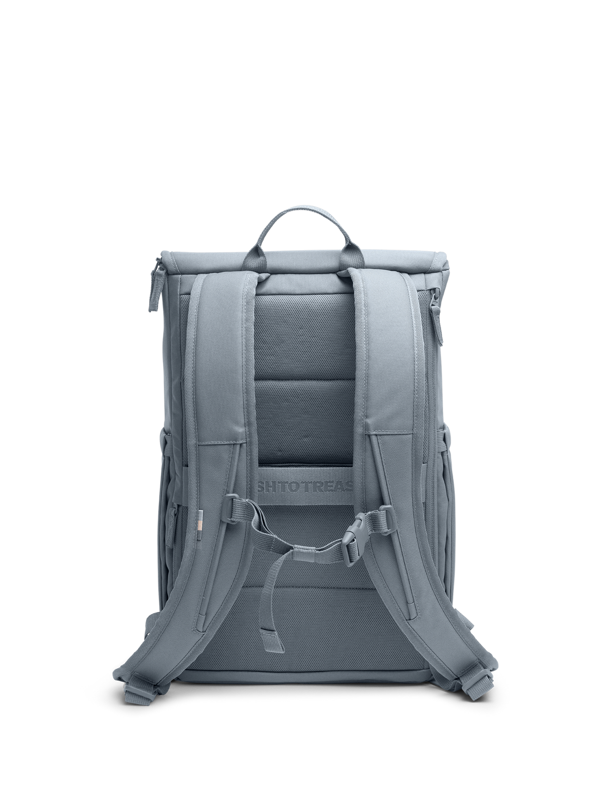 SERENE PACK Rucksack in marlin (grau-blau) in Rückenansicht.