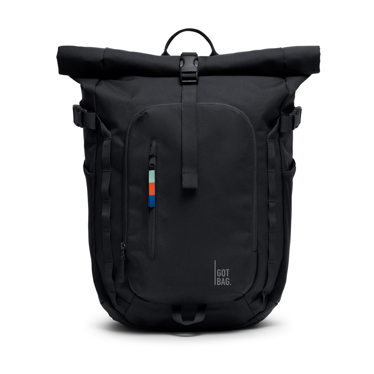 BP0201XX ROLLTOPADVENTURE sac à dos en black (noir) en tant que photo de studio de face.