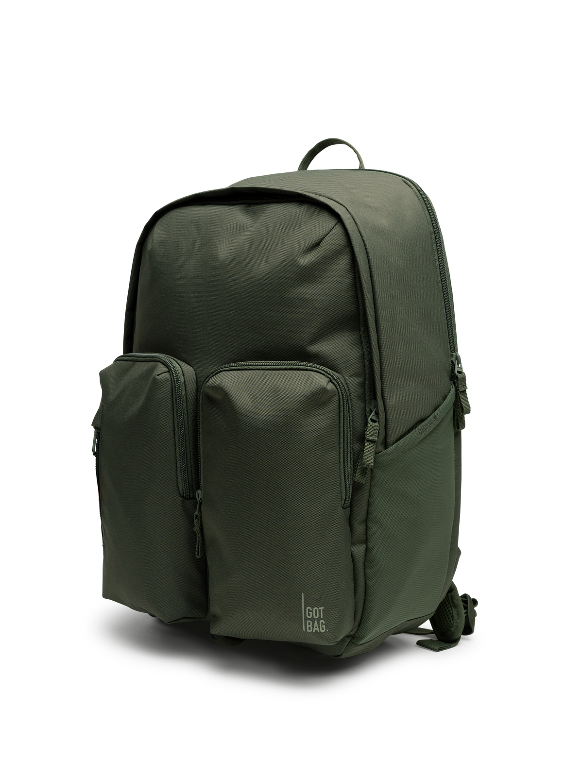 BP0221XX BASE PACK Rucksack in algae (Dunkelgrün mit Graustich) in diagonaler Ansicht.