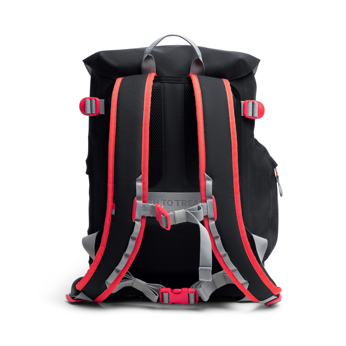 MALIZIA PACK Rucksack in black (Schwarz) als Studioaufnahme in Rückansicht.