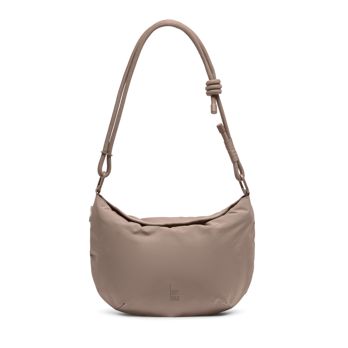 CLAM BAG borsa in oyster (tortora) come scatto in studio con vista frontale.