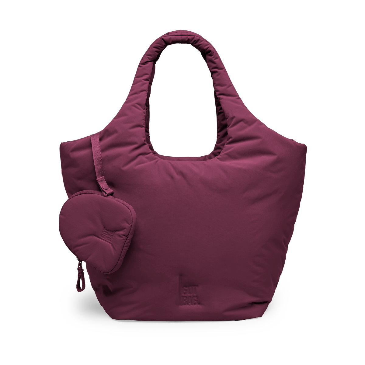 CLOUD TOTE BAG Tasche in kraken (Weinrot) als Studioaufnahme in Frontansicht.
