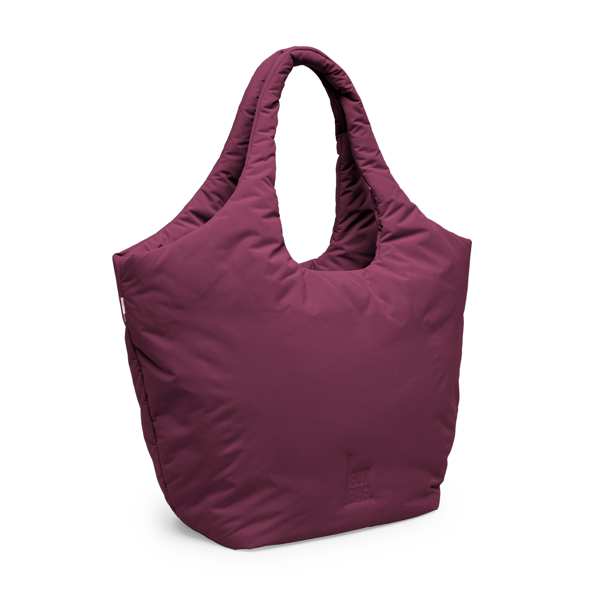 CLOUD TOTE BAG Tasche in kraken (Weinrot) als Studioaufnahme in Schrägansicht.