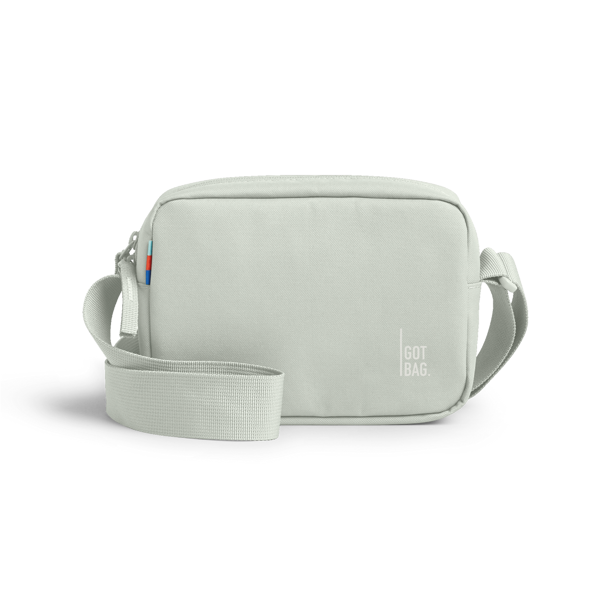 CROSSBODY BAG taška v eel (velmi světle zelená/mátová) jako studiová fotografie v čelním pohledu.