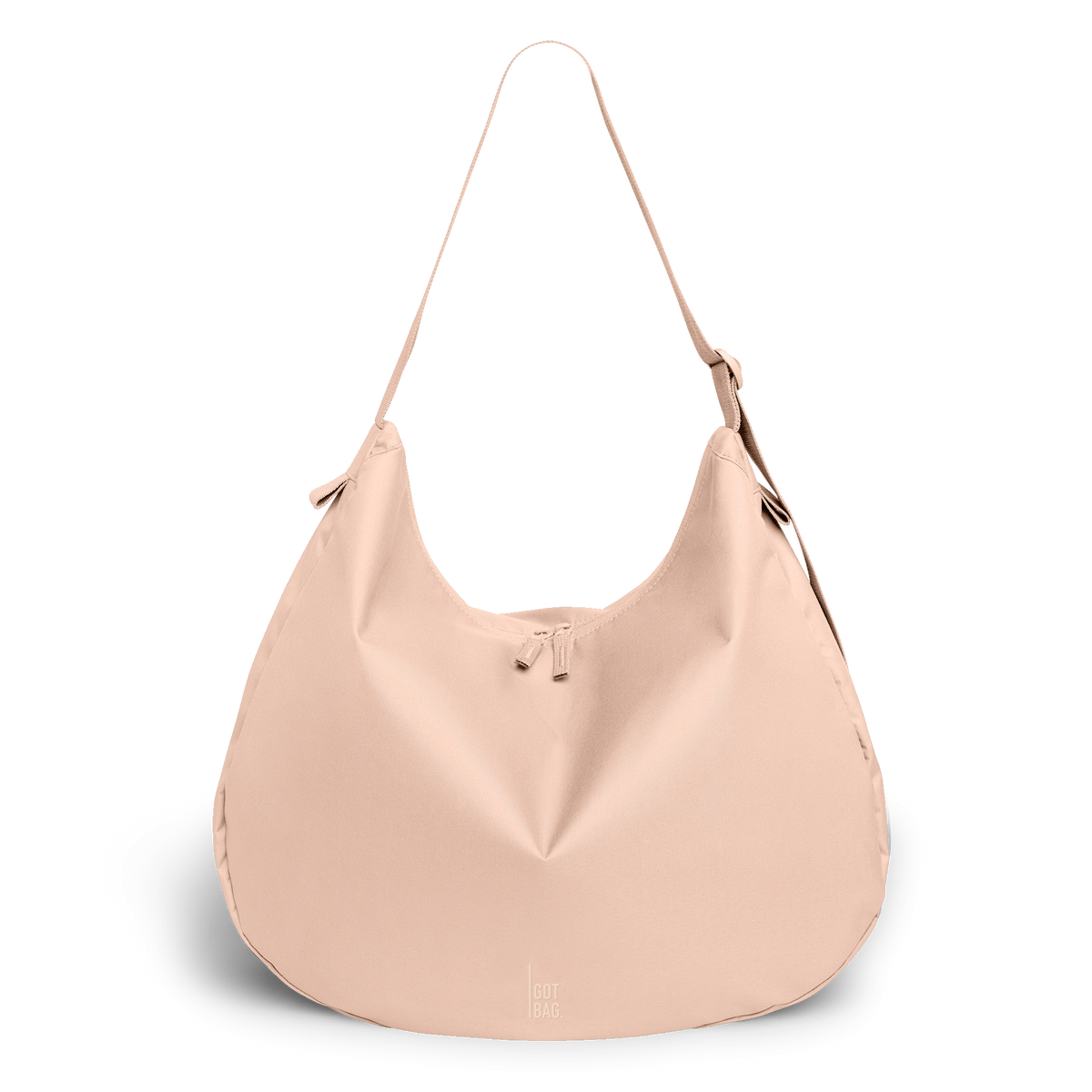 CURVED BAG MONOCHROME EDITION tas in pearl (licht poederroze) als studio-opname in vooraanzicht.