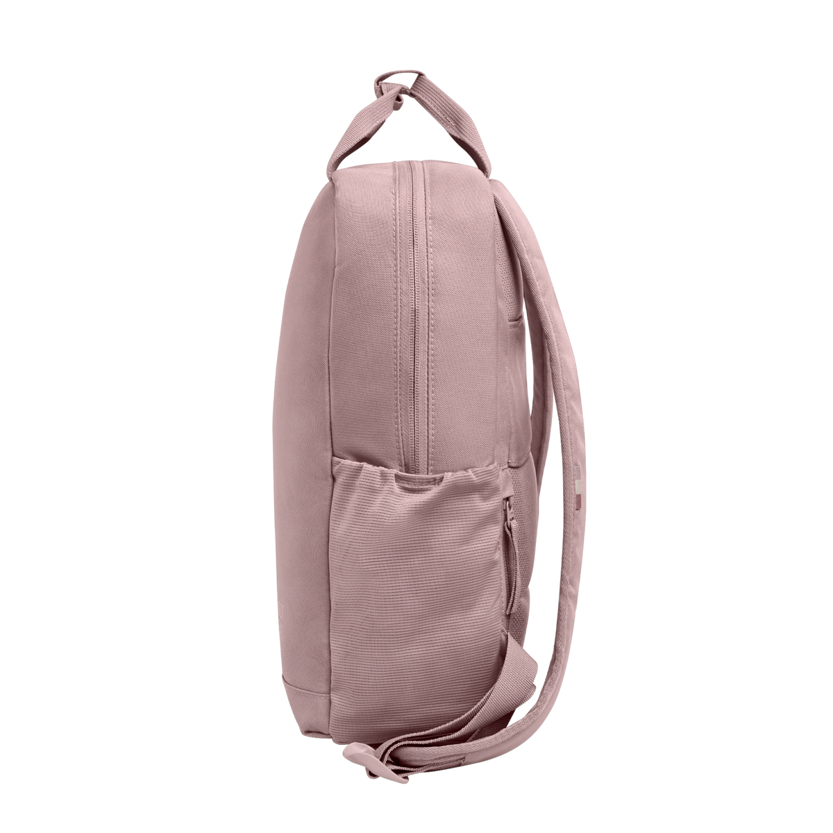 DAYPACK Rucksack in red sand (pastellfarbenes helles Rosa) in Seitenansicht.