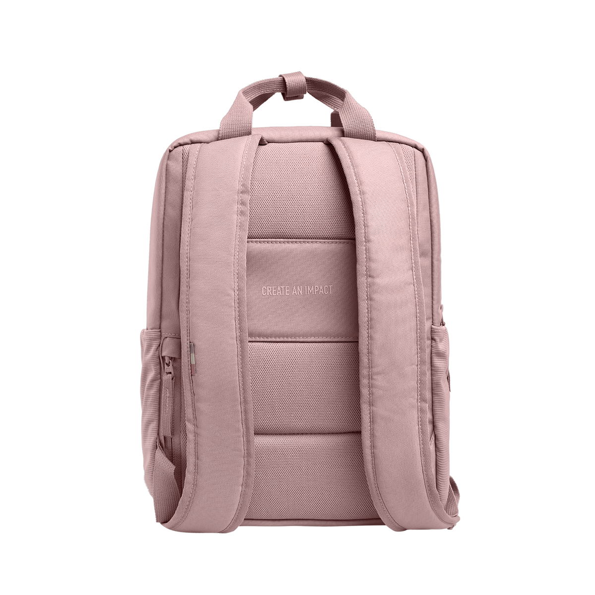 DAYPACK 2.0 Rucksack in red-sand (pastellfarbenes helles Rosa) als Rückansicht.