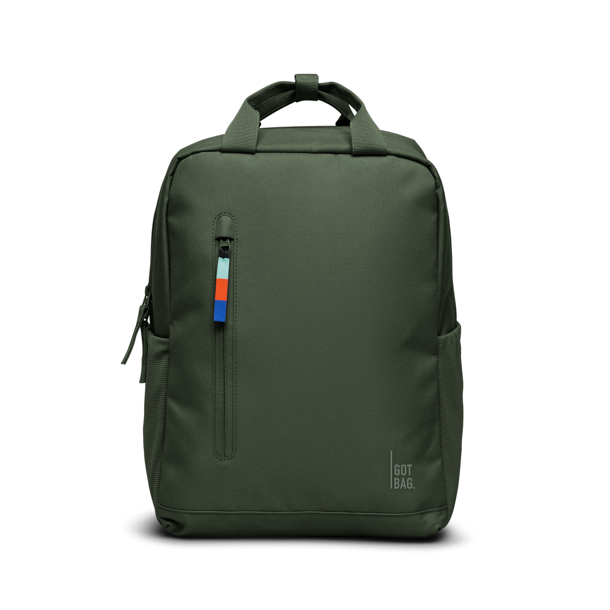 DAYPACK 2.0 backpack in algae (dark green with gray undertone) as studio shot in front view.