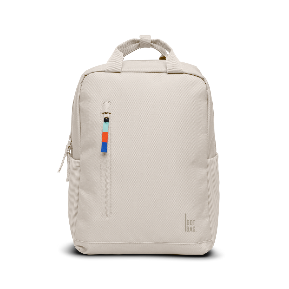 DAYPACK 2.0 backpack in soft shell (warm creamy white) as a studio shot in front view.